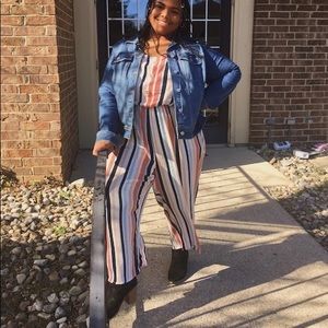 Multi-colored Striped Jumpsuit